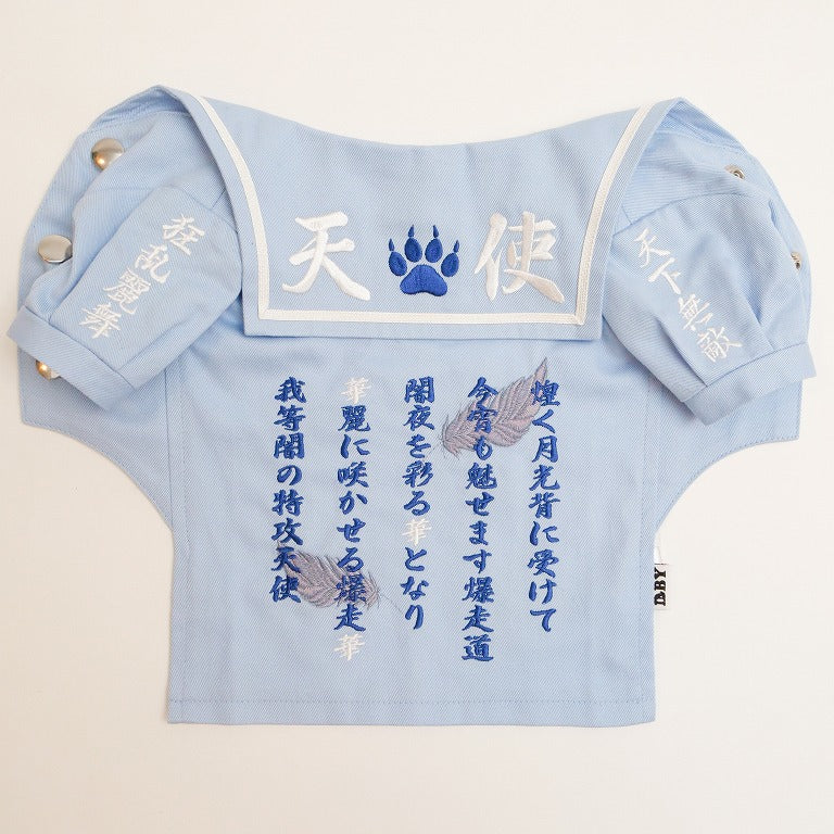 特攻服 セーラータイプ 24モデル 水色 ※名入れ刺繍オプション有り