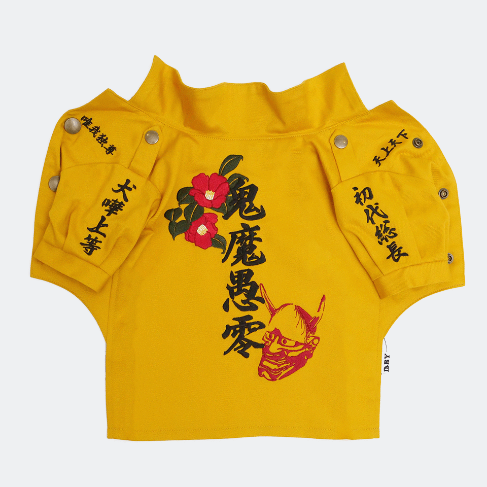ペット用の黄色の特攻服の全体写真1
