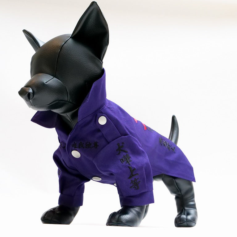 紫の特攻服を着た犬のトルソー