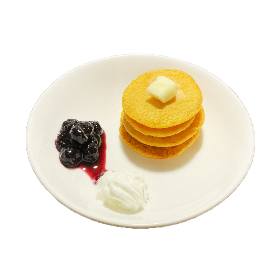 カフェメニュー米粉とかぼちゃのホットケーキ